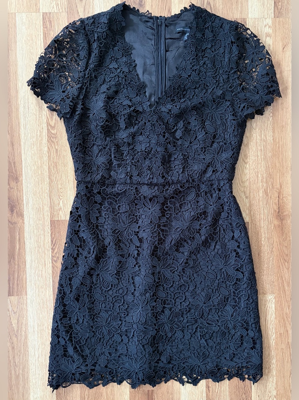 White House Black Market Black Floral Lace Dress